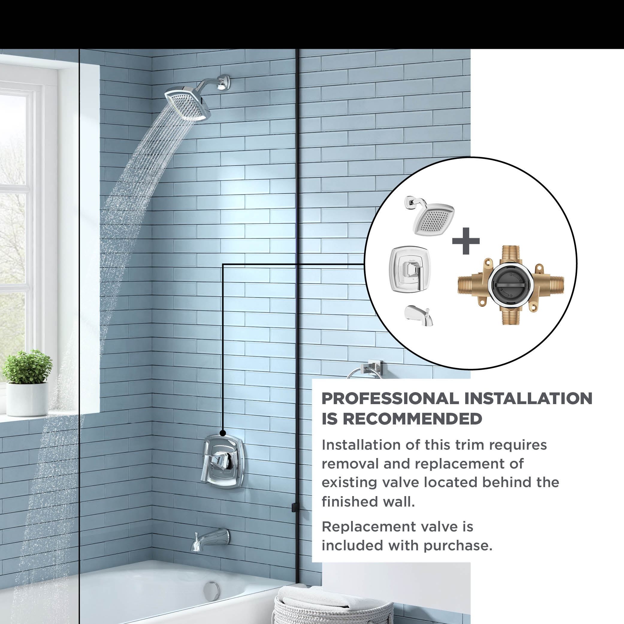 Westerly Tub and Shower Trim Kit with Valve